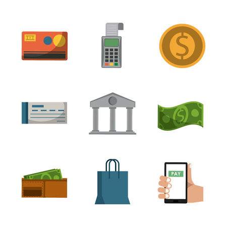 Mobile payment icons icon vector illustration graphic designのイラスト素材