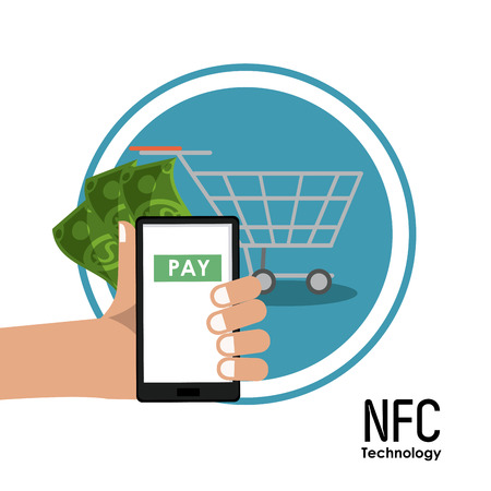 NFC technology icons icon vector illustration graphic designのイラスト素材