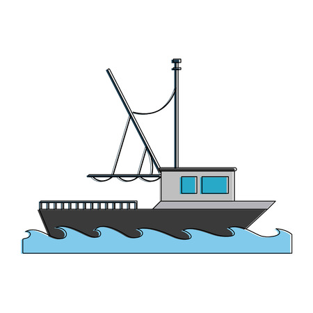Fishing ship isolated icon vector illustration graphic designのイラスト素材