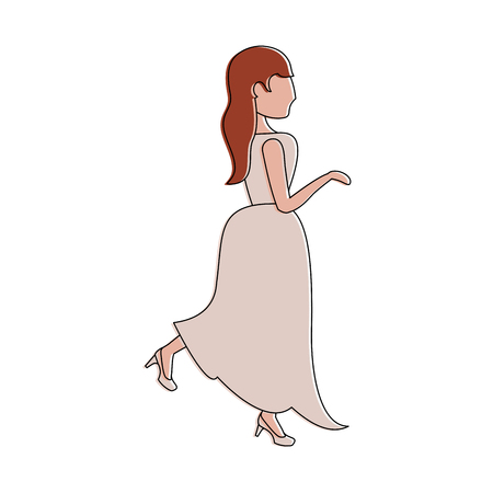 Bride with beautiful dress icon vector illustration graphic designのイラスト素材