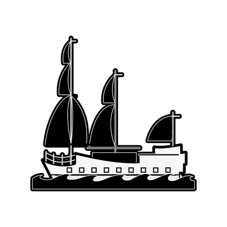 Old ship boat icon vector illustration graphic designのイラスト素材