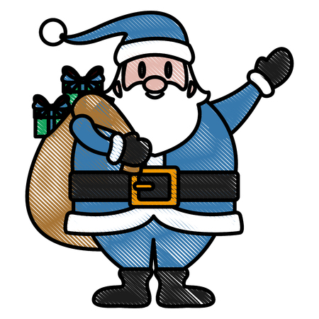 Funny santa claus cartoon icon vector illustration graphic designのイラスト素材