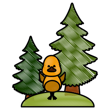 bird with trees icon vector illustration graphic designのイラスト素材