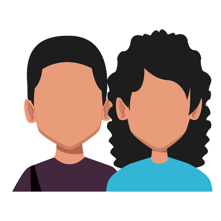 Couple faceless avatar icon vector illustration graphic designのイラスト素材