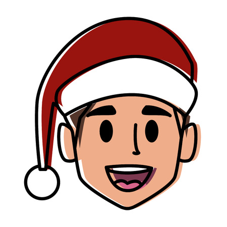 Man with christmas hat icon vector illustration graphic designのイラスト素材