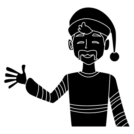 Young man with santa claus hat icon vector illustration graphic designのイラスト素材