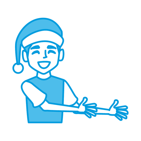 Boy with christmas hat icon vector illustration graphic designのイラスト素材
