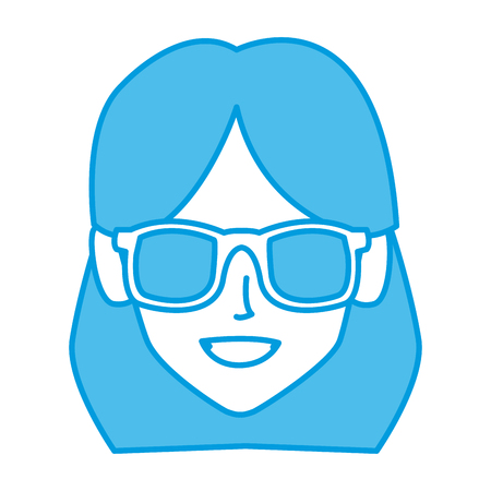 beautiful woman smiling face icon vector illustration graphic designのイラスト素材