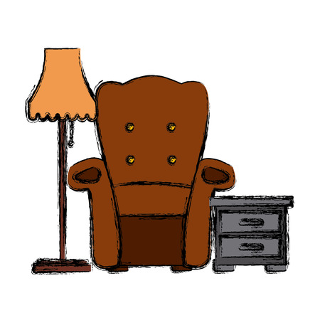 Armchair and floor lamp icon vector illustration graphic designのイラスト素材