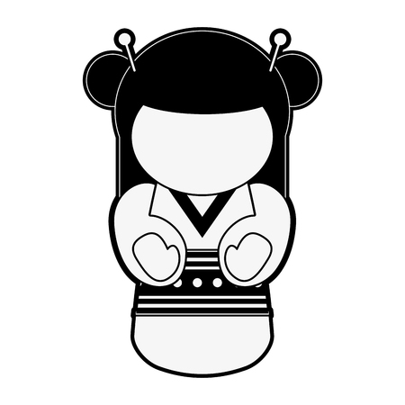 Geisha cartoon avatar icon vector illustration graphic designのイラスト素材