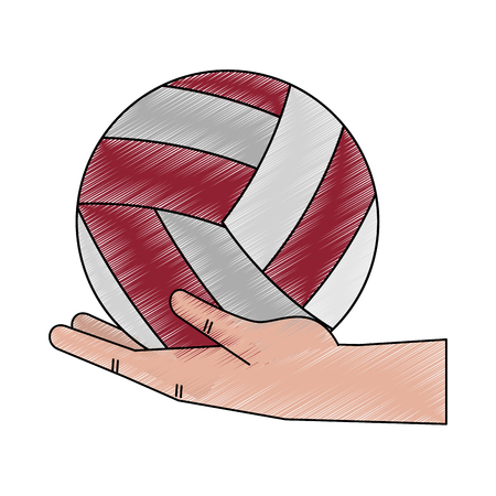 Hand holding Volleyball ball icon.のイラスト素材
