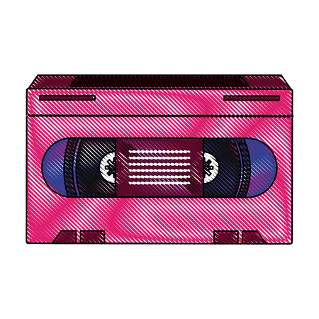 Old Cassette  media pop art colors icon vector illustrationのイラスト素材