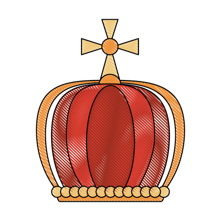 queen crown with cross icon illustration graphic design.のイラスト素材