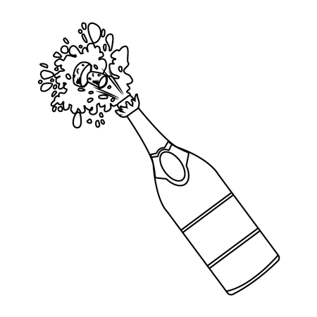 Champagne bottle open icon vector illustration graphic designのイラスト素材