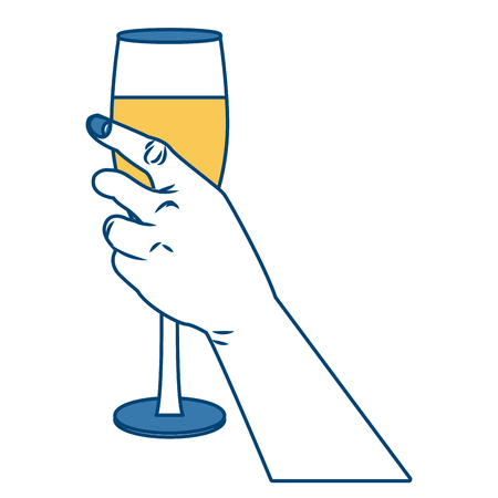 Hand with champagne cup icon vector illustration graphic designのイラスト素材