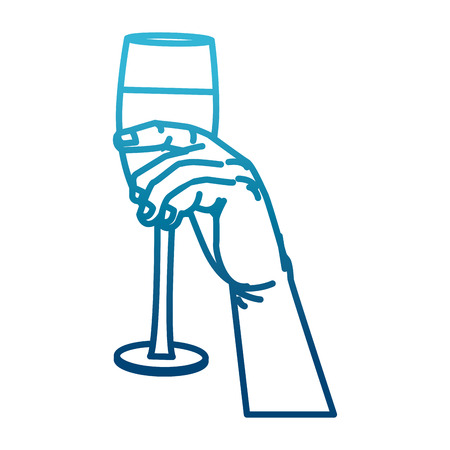 Hand with champagne cup icon vector illustration graphic designのイラスト素材
