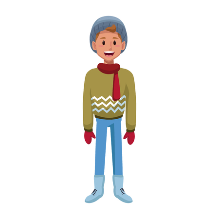 Boy with winter clothes icon vector illustration graphic designのイラスト素材