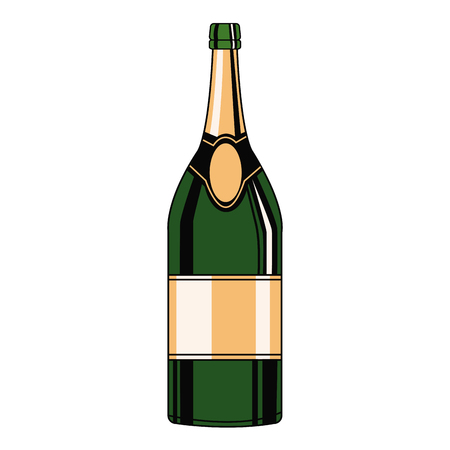 Champagne bottle pop art icon vector illustration graphic designのイラスト素材