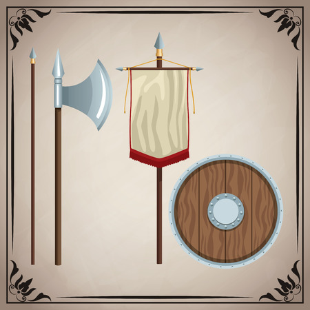 Medieval weapons icons icon vector illustration graphic designのイラスト素材