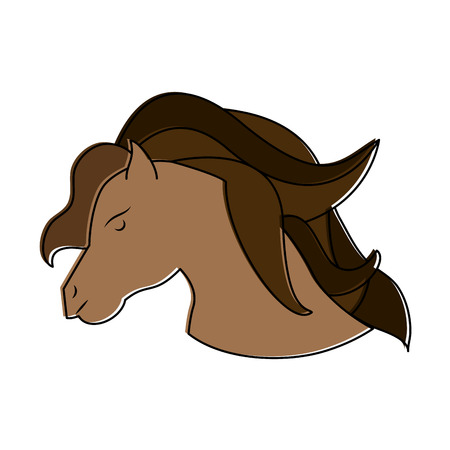 Cute horse cartoon icon vector illustration graphic designのイラスト素材