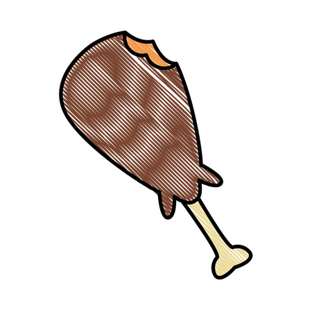 Chicken leg food icon vector illustration graphic designのイラスト素材