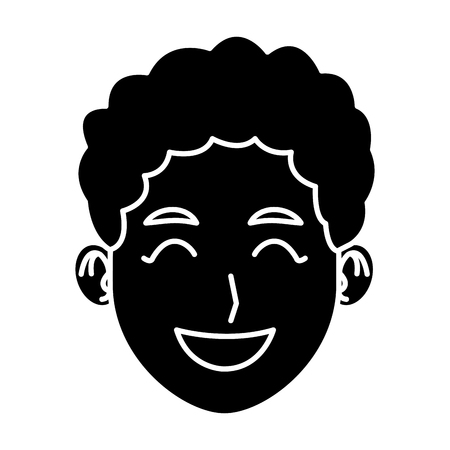 Young man face cartoon icon vector illustration graphic designのイラスト素材