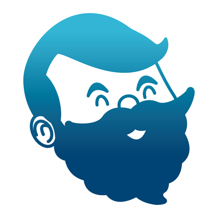 Grandparent face with mustache face cartoon icon vector illustration graphic designのイラスト素材