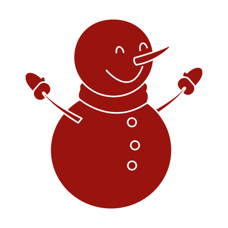 Snowman christmas cartoon icon vector illustration graphic designのイラスト素材