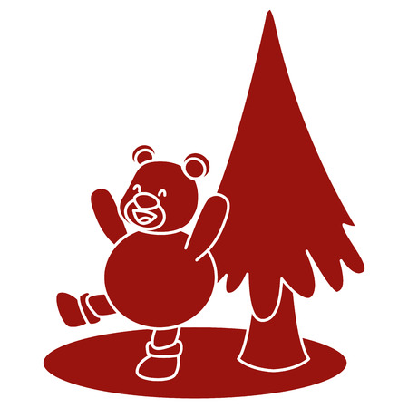 Bear christmas cartoon icon vector illustration graphic designのイラスト素材