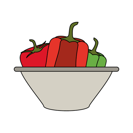 Peppers in dish icon vector illustration graphic designのイラスト素材