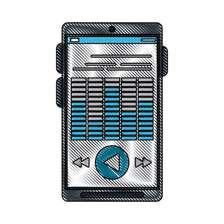 Smartphone music appのイラスト素材