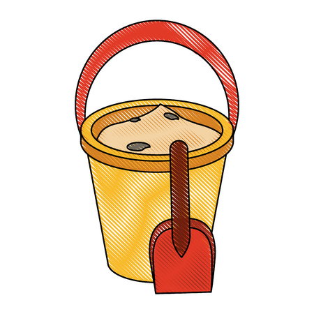 Sand bucket and shovel toyのイラスト素材