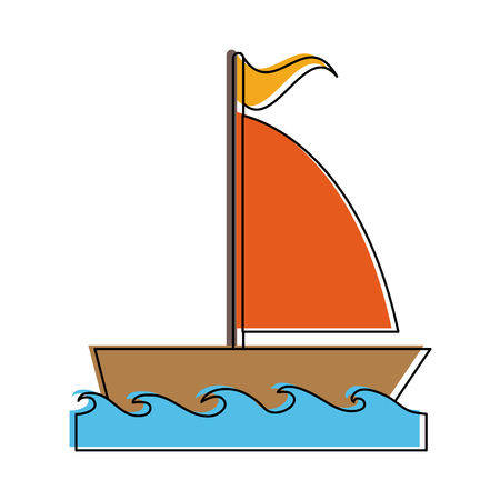 Sailboat ship symbol icon vector illustration graphic designのイラスト素材
