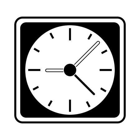Clock square frame icon vector illustration graphic design