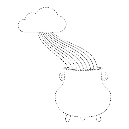 Pot of gold with rainbow icon vector illustration graphic designのイラスト素材