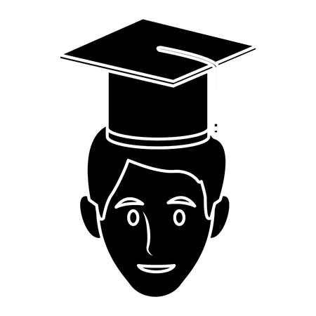Student with hat avatar icon vector illustration graphic designのイラスト素材