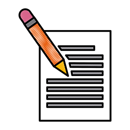 Sheet with pencil icon vector illustration graphic designのイラスト素材