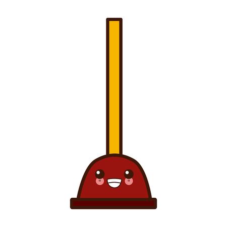 Toilet pump isolated cute cartoon vector illustrationのイラスト素材