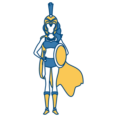 Beautiful woman medieval warrior icon vector illustrationgraphic designのイラスト素材