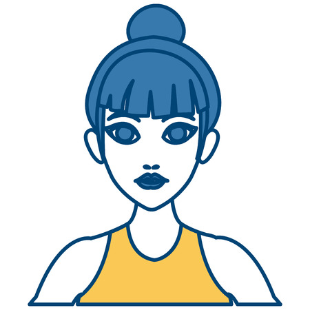 Beautiful woman profile cartoon icon vector illustrationgraphic designのイラスト素材