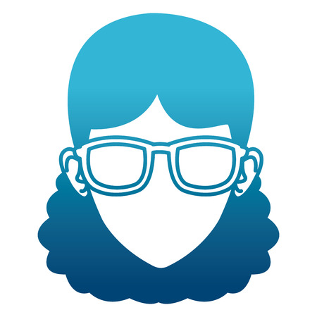 Beautiful woman with eyeglasses icon.のイラスト素材