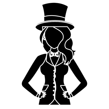 Beautiful magician woman cartoon icon vector illustration graphic designのイラスト素材