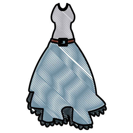 Women's beautiful dress icon vector illustration graphic design.のイラスト素材
