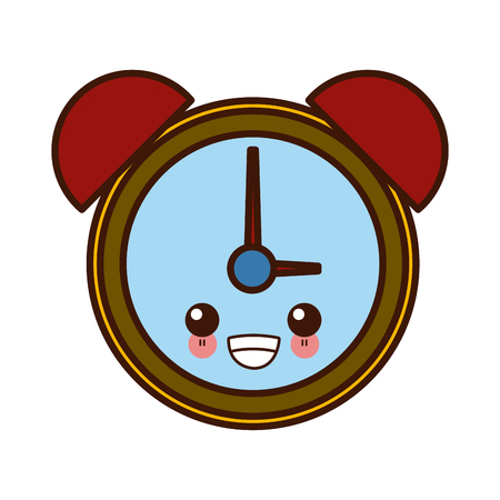 Alarm clock with bells cute kawaii cartoon vector illustrationのイラスト素材