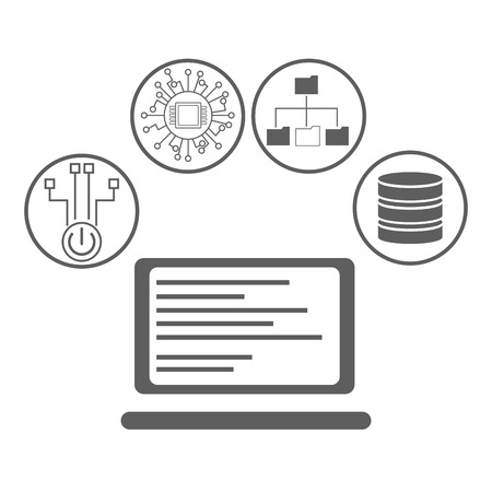 Artificial intelligence icons icon vector illustration graphic designのイラスト素材