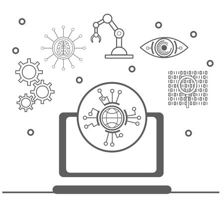 Artificial intelligence icons icon vector illustration graphic designのイラスト素材