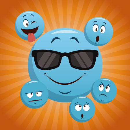 Emojis chat icons icon vector illustration graphic designのイラスト素材