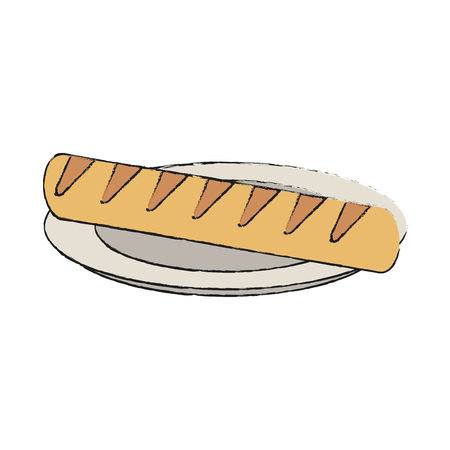 Baguette french bread icon illustration graphic design.のイラスト素材