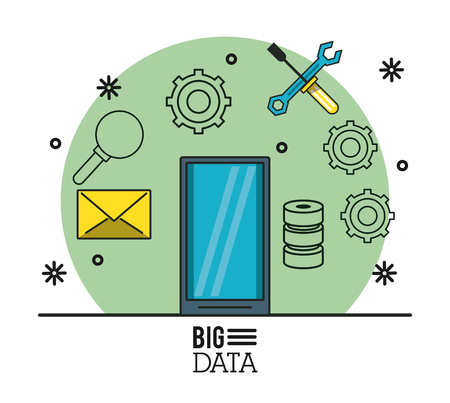 Big data technology icon vector illustration graphicのイラスト素材