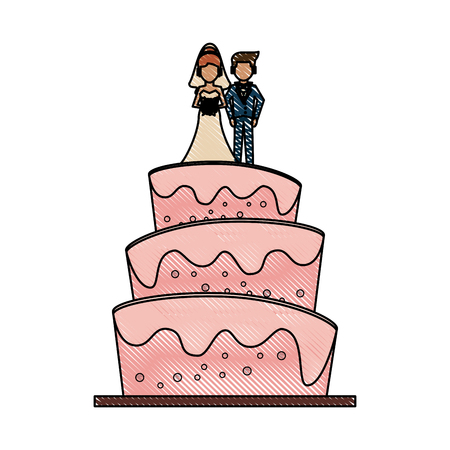 Wedding big cake icon. Vector illustration graphic design.のイラスト素材